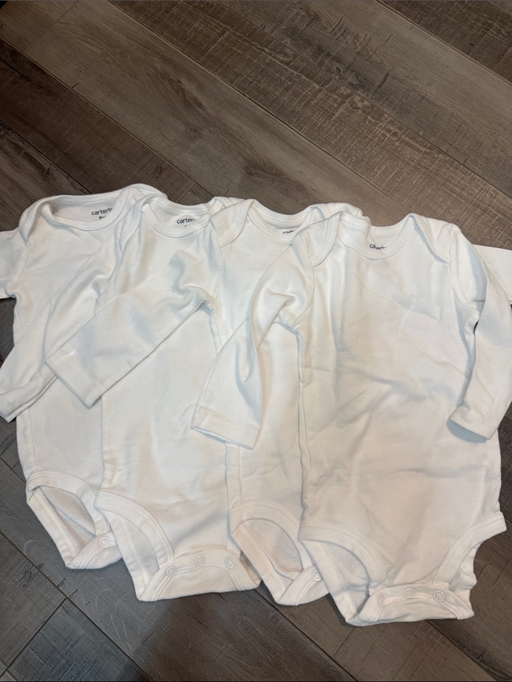 Carter's White Long-Sleeve Cotton Baby Bodysuit Set